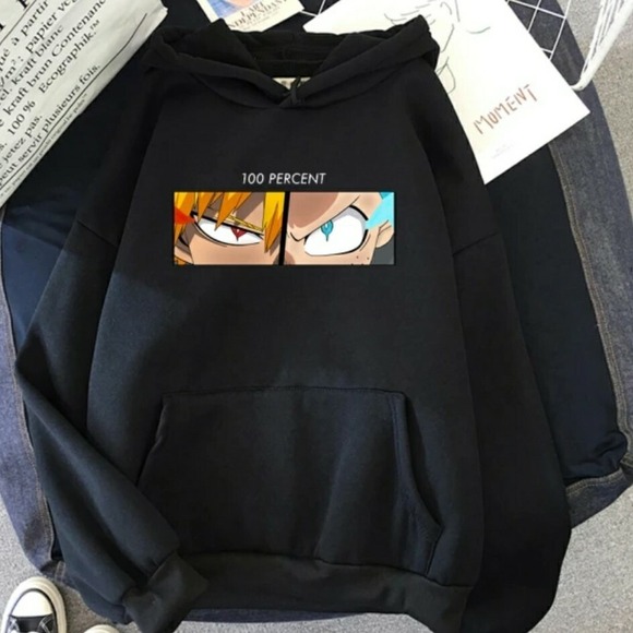 My Hero Academia: Deku and Bakugo 100 Percent Men and Women Unisex Hoodie Size L - Picture 1 of 3